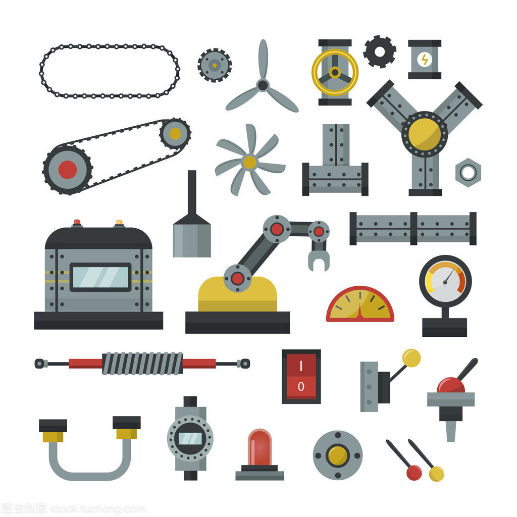 机械制造工作细节齿轮机械设备行业矢量图的一部分
